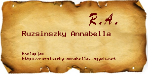 Ruzsinszky Annabella névjegykártya